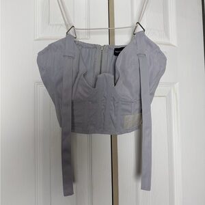 PrettyLittleThing Light Gray Crop Top